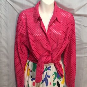 Mesh blouse hot pink M punk alt